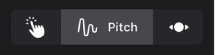 Figure. The Pitch button between the Play and Scroll buttons.