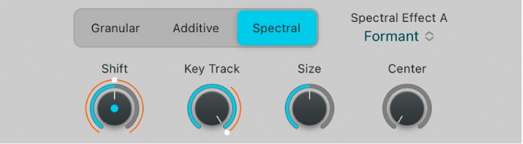 Figure. Effets spectraux de Sample Alchemy.