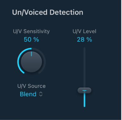 Figure. Paramètres de détection de signaux vocaux et non vocaux de l’EVOC 20 TrackOscillator.