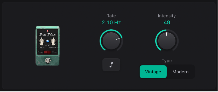 Figure. Fenêtre stompbox Roto Phase.