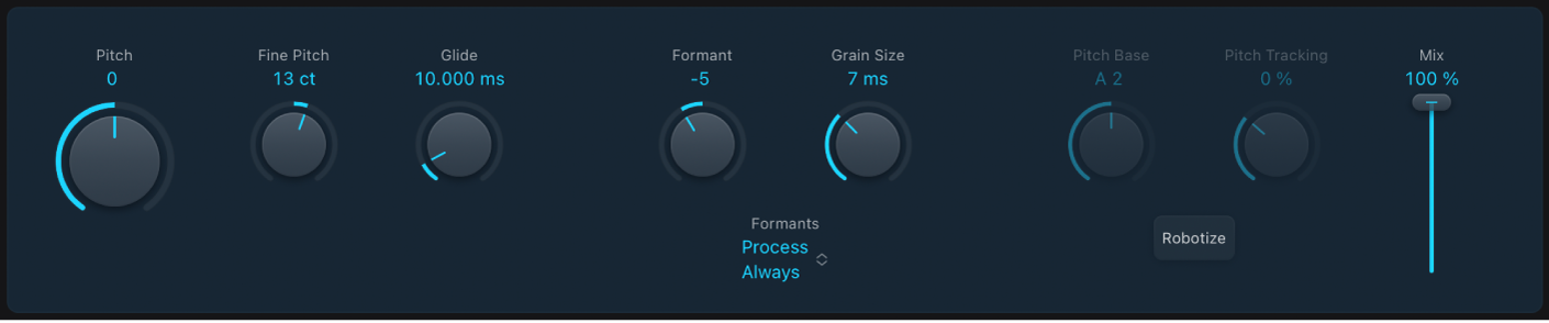 Figure. Fenêtre de l’effet Vocal Transformer.