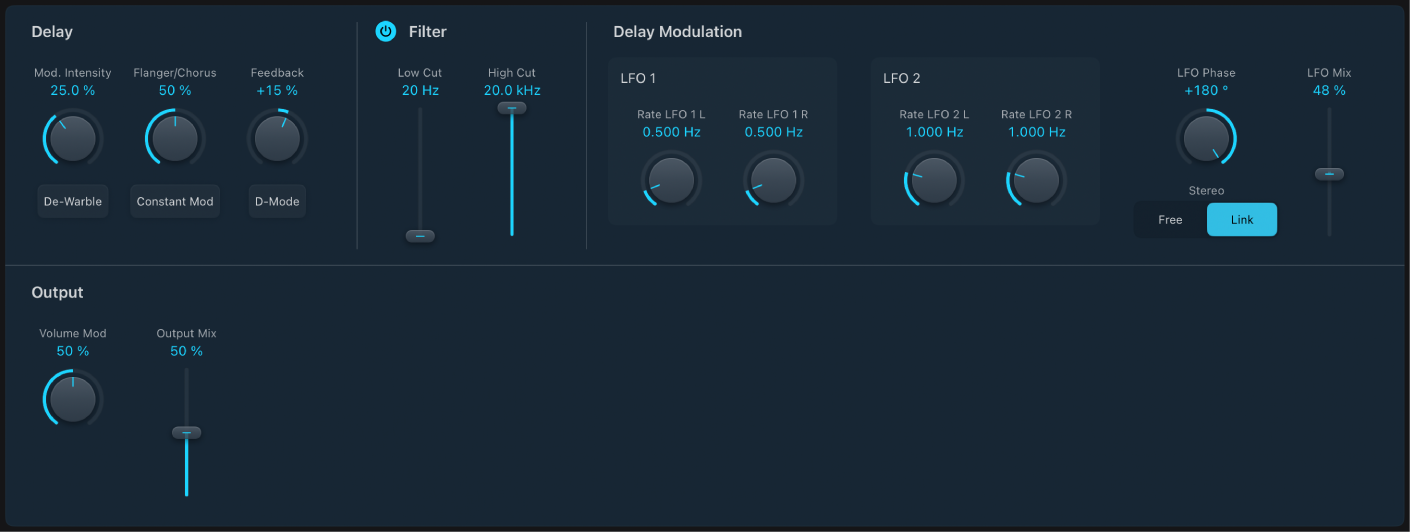 Figure. Fenêtre Modulation Delay.