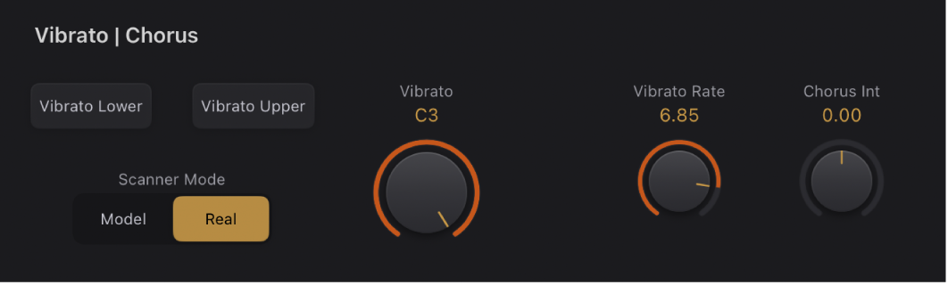 Figure. Commandes Scanner Vibrato et Chorus.