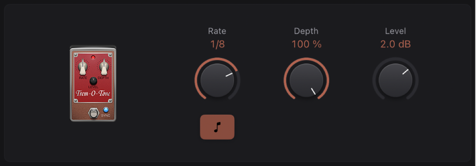 Figure. Fenêtre stompbox Trem-O-Tone.