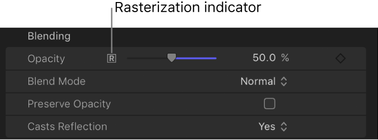 Rasterungsanzeiger im Informationsfenster „Eigenschaften“