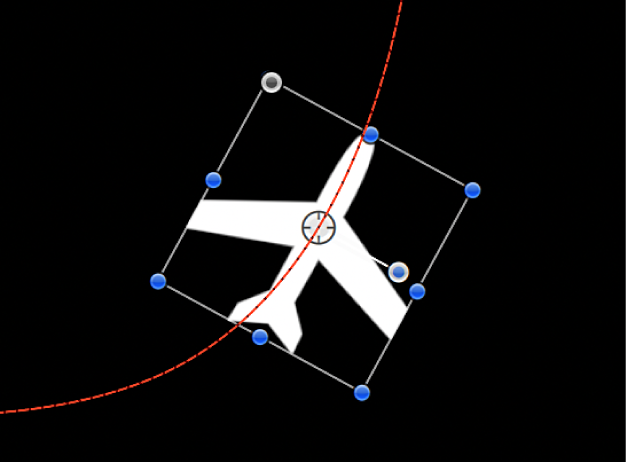 Canvas showing object with a circular Motion Path applied