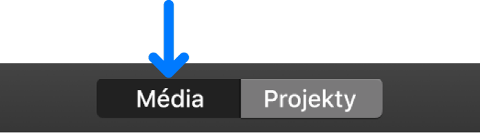 Tlačítko Média na nástrojovém panelu