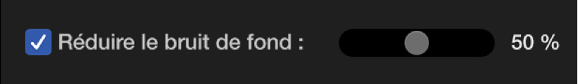 Case « Réduire le bruit de fond » cochée