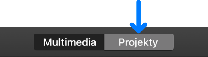 Przycisk Projekty na pasku narzędzi