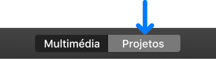 Botão Projetos na barra de ferramentas