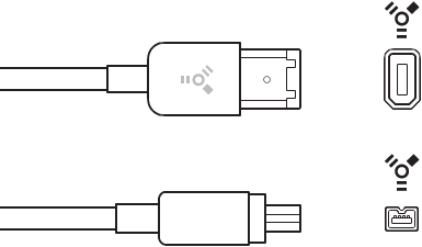 FireWire 4 针和 6 针接头