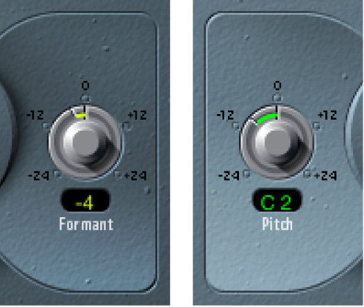 Controles de Formant y Pitch de Vocal Transformer.