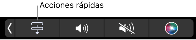 Agregar el botón de acciones rápidas en la Touch Bar Control Strip.