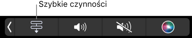 Przycisk szybkich czynności na pasku Control Strip Touch Bar.