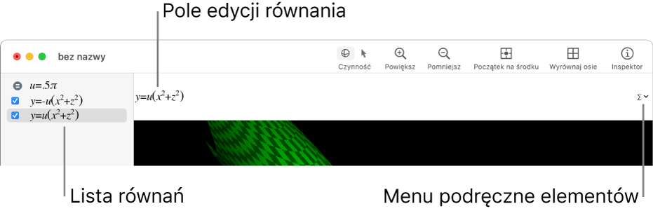 Równanie zaznaczone w Grapherze.