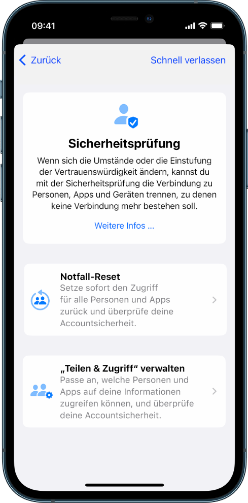 Ein iPhone mit dem Bildschirm „Sicherheitsprüfung“