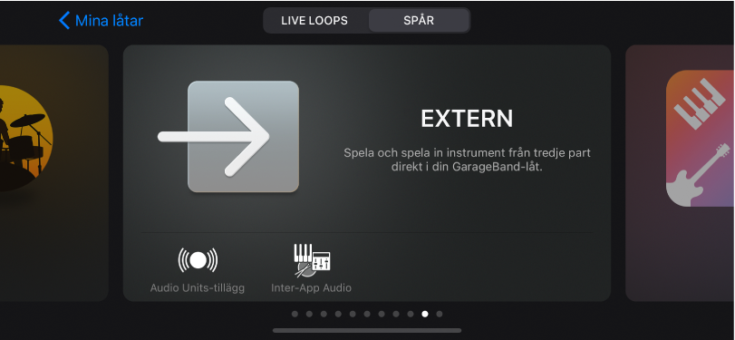 Bild. Ljudbläddraren som visar Audio Units-tillägg.