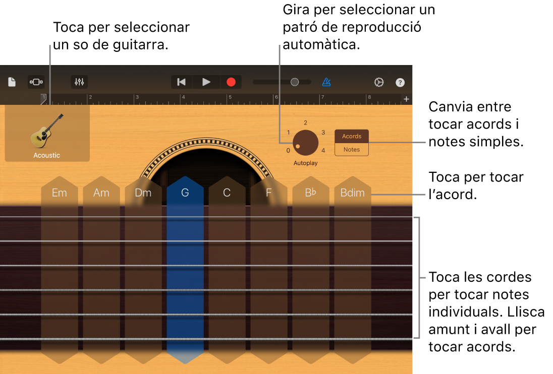 Instrument tàctil Guitarra