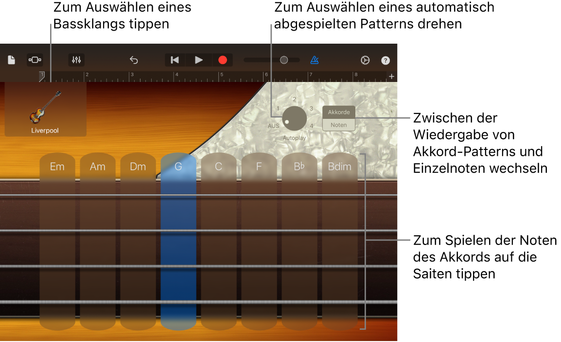 Touch-Instrument „Bass“