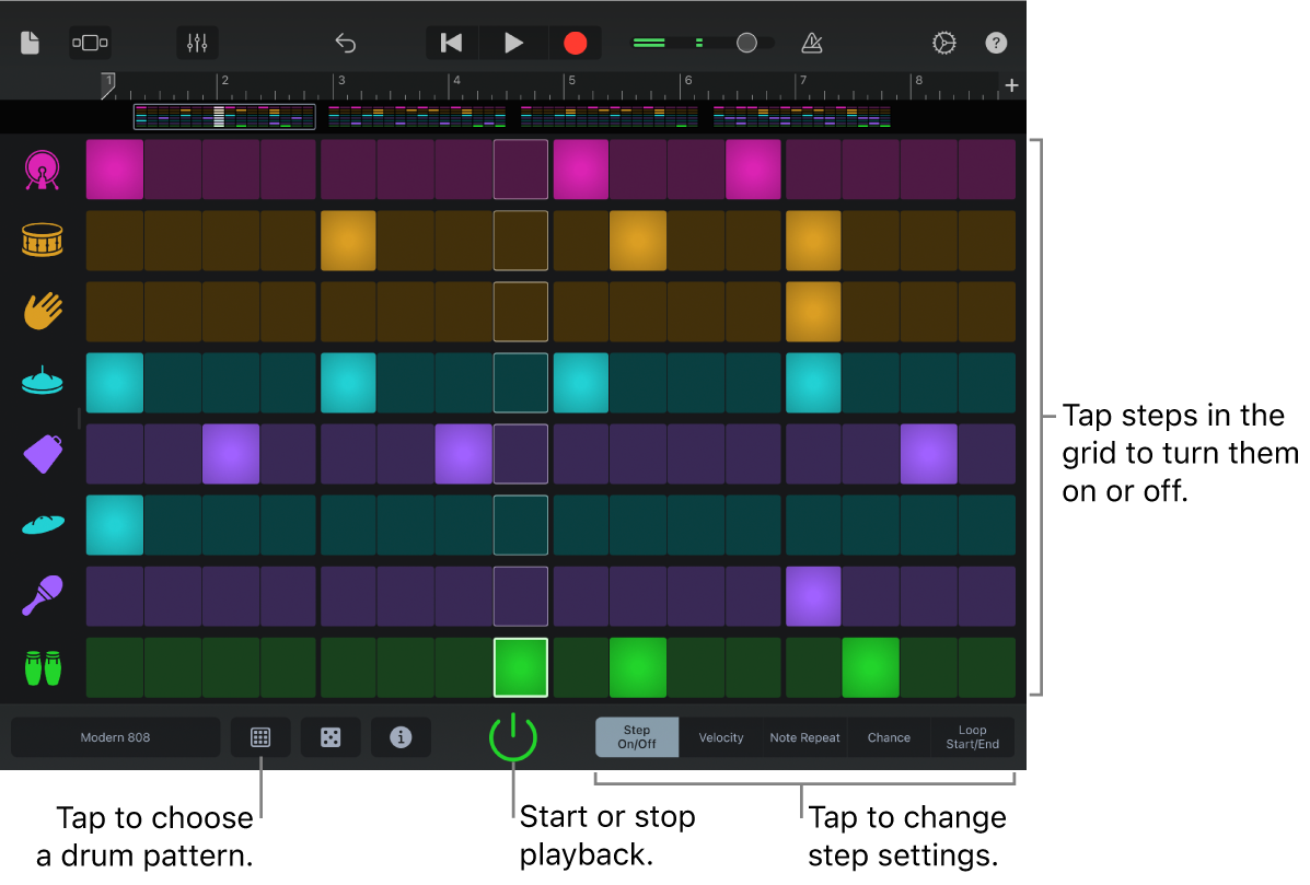 Beat Sequencer Touch Instrument