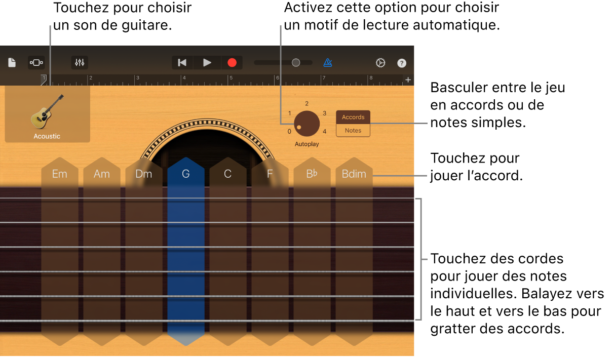 Instrument tactile Guitare