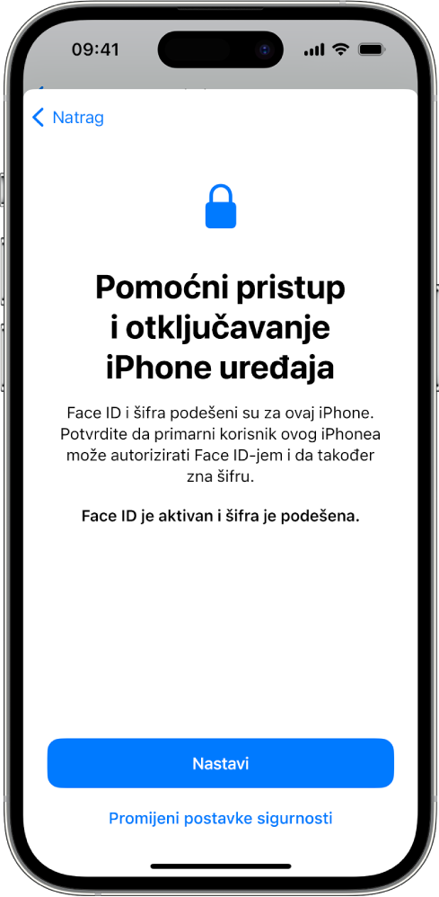 iPhone sa zaslonom koji od pouzdanog pomagača zahtijeva potvrdu da osoba koja koristi uređaj zna šifru uređaja.