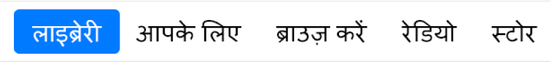 नैविगेशन बार में लाइब्रेरी बटन।