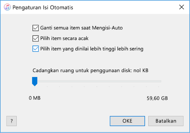 Dialog Pengaturan Isi-Auto.