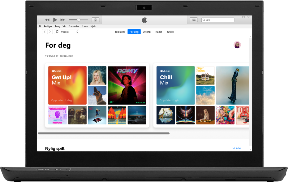 En PC med Apple Music For deg.