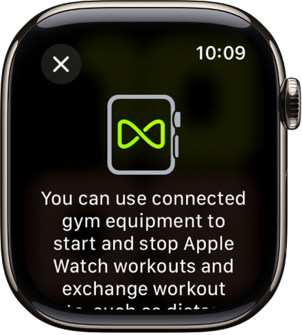 Ekran łączenia Apple Watch w parę ze sprzętem sportowym.