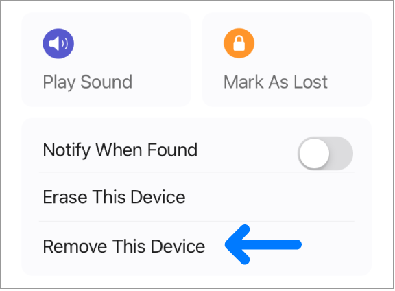 Die Taste „Dieses Gerät entfernen“.
