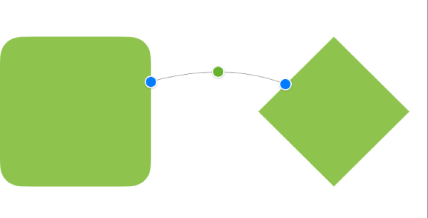 A square and diamond shape connected by a connection line.