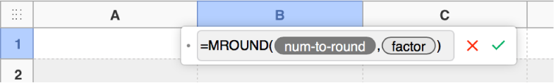 The formula editor with the SUM function entered.