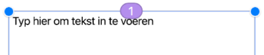 Een tekstvak met een cirkel erboven, met een nummer 1 erin.