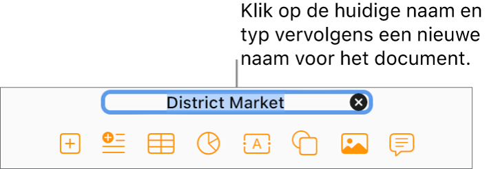 De huidige naam van het document, 'Lege lay-out', is geselecteerd boven in het document.