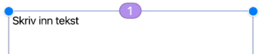 En tekstrute med en sirkel, med nummeret 1, øverst.