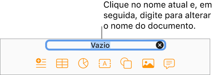 O nome atual do documento, Em branco, selecionado na parte superior de um documento aberto.