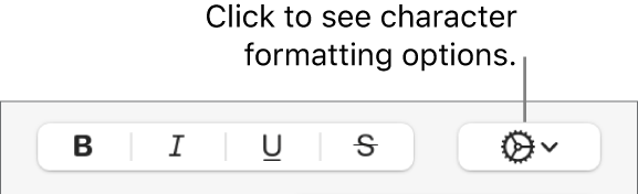 The Advanced Options button next to Bold, Italic and Underline buttons.