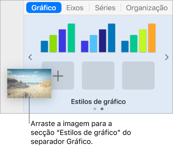 Arrastar uma imagem para os estilos de gráfico para criar um novo estilo.