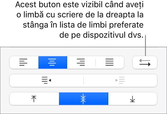 Butonul Direcție paragraf în comenzile de aliniere a textului.