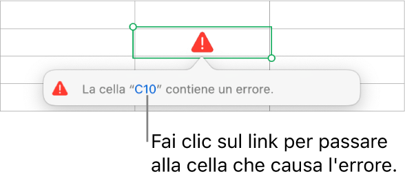 Link all’errore di una cella.