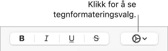 Avanserte innstillinger-knappen ved siden av Uthevet-, Kursiv-, Understreket- og Gjennomstreket-knappene.