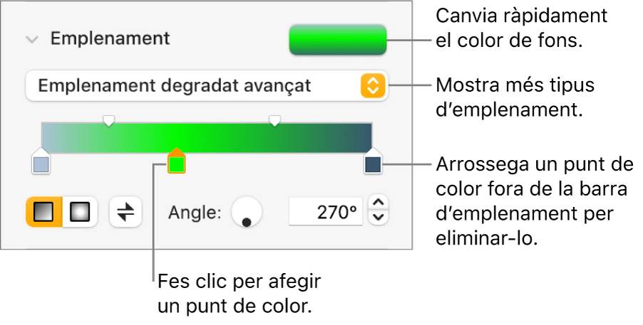 Control per omplir objectes amb colors.