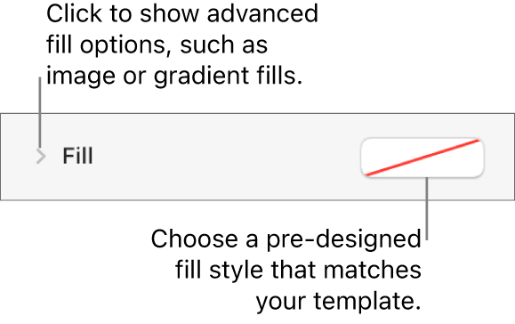 Controls for choosing a fill colour.