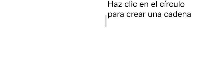 Un cuadro de texto vacío con un círculo blanco en la parte superior y manijas de redimensionamiento en las esquinas, en ambos lados y en la parte inferior.