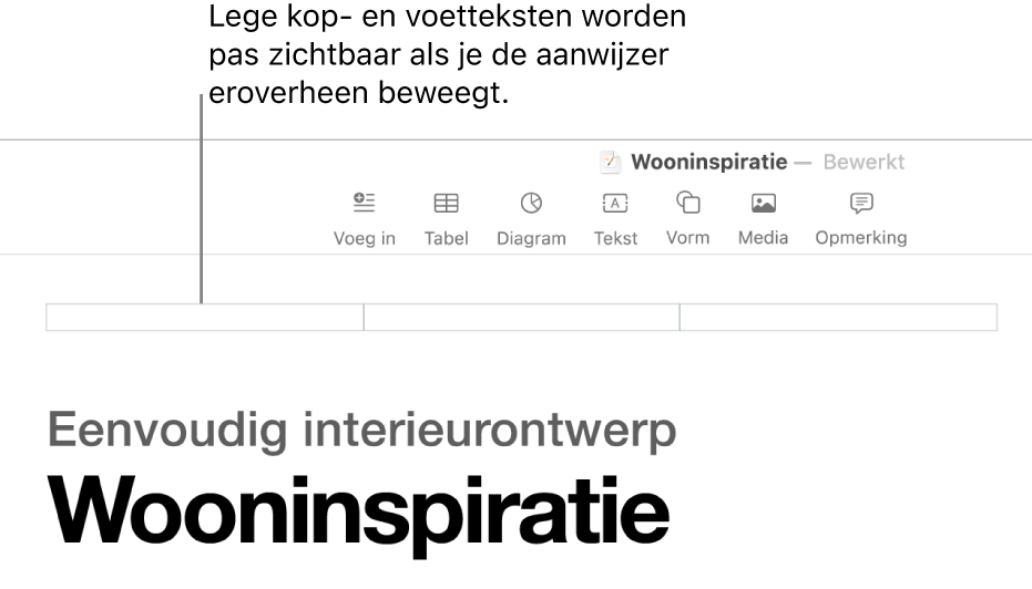 Drie koptekstvelden boven de titel van een document.