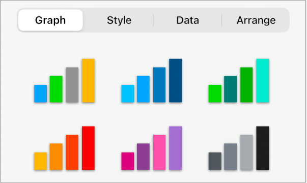 Chart styles in the Chart tab of the Format menu.