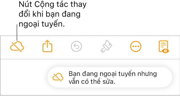 Cảnh báo trên màn hình cho biết “Bạn đang ngoại tuyến nhưng vẫn có thể sửa”.