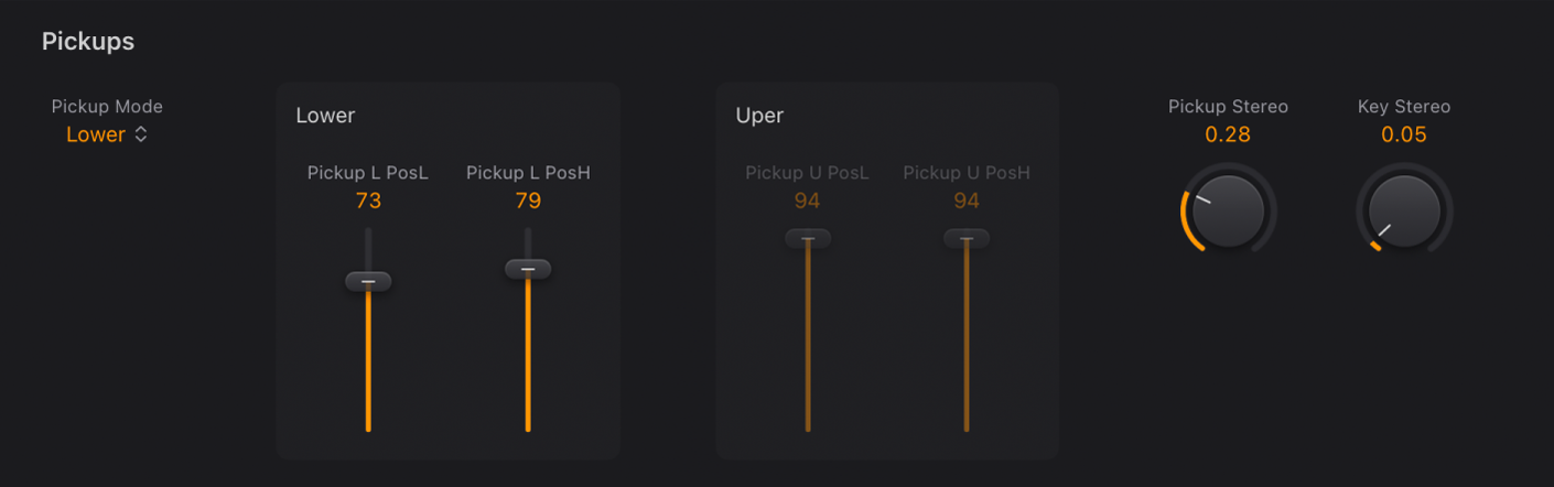 Abbildung. Vintage Clav Pickup-Parameter