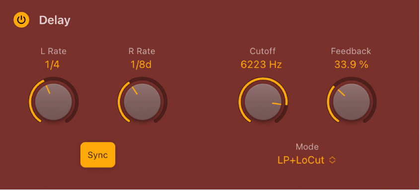 Abbildung. Delay-Parameter von Step FX